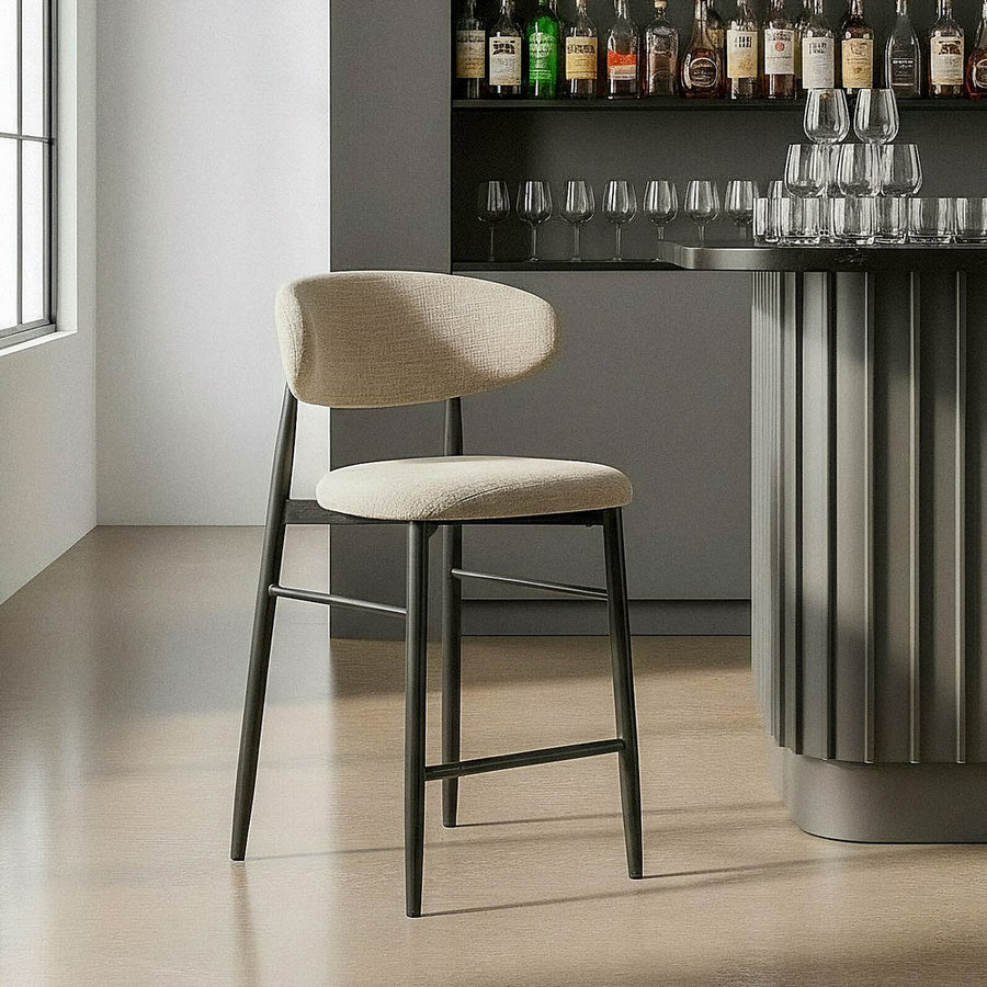 TABURETE 65CM GRIS TEJIDO-METAL 53 X 52 X 95 CM