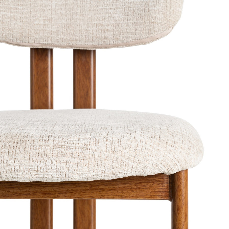 SILLA BEIGE TEJIDO-METAL 50 X 47 X 81 CM