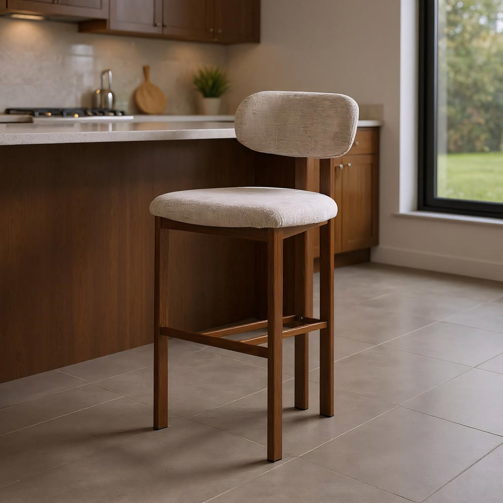 TABURETE 75CM BEIGE TEJIDO-METAL 50 X 47 X 109 CM