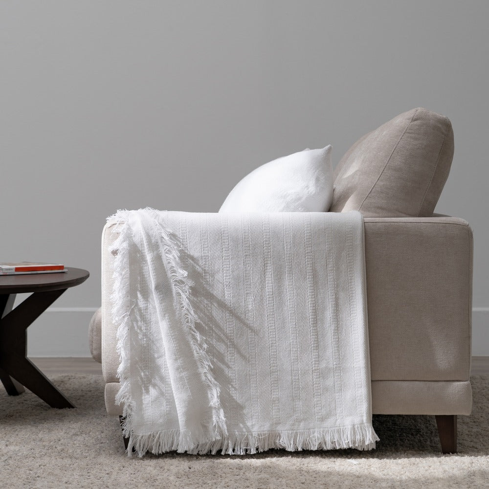 COLCHA BLANCO ALGODÓN TEXTIL/HOGAR 250 X 260 CM
