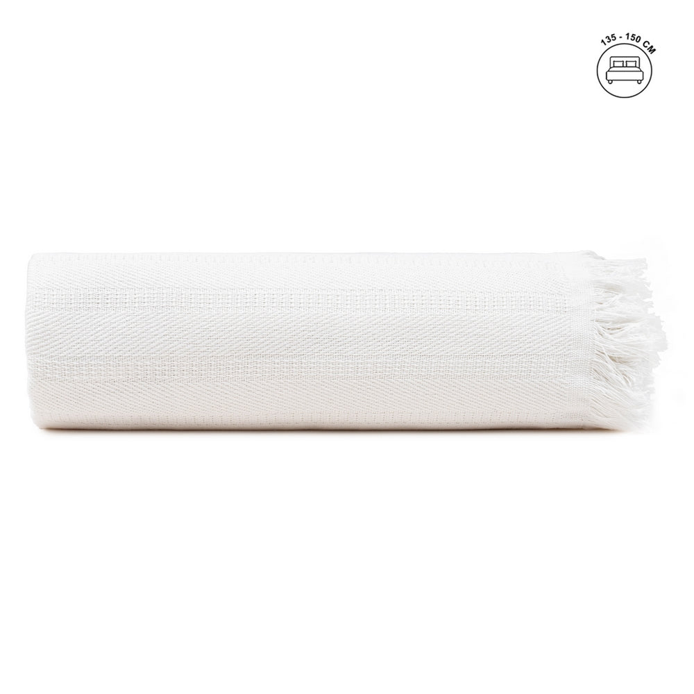 COLCHA BLANCO ALGODÓN TEXTIL/HOGAR 250 X 260 CM