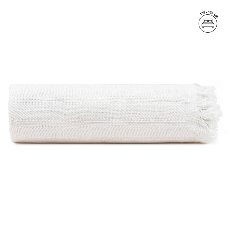 COLCHA BLANCO ALGODÓN TEXTIL/HOGAR 250 X 260 CM