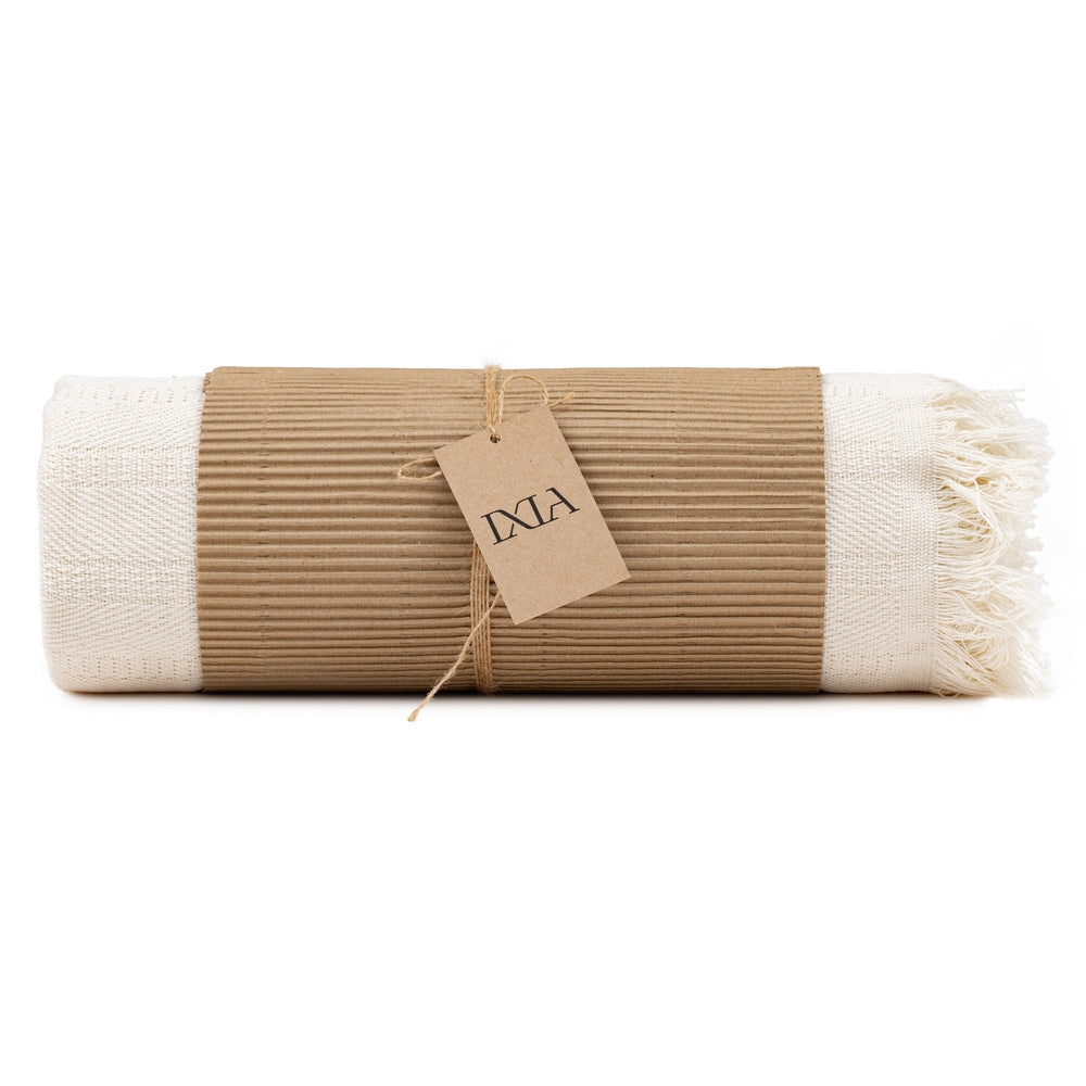 ECRU COTTON BEDSPREAD TEXTILE/HOME 280 X 260 CM