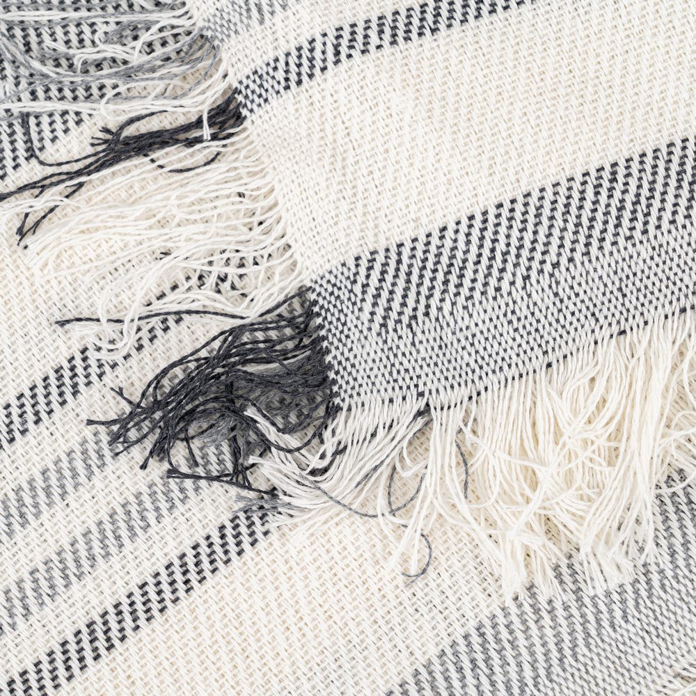 BEIGE-GREY STRIPED COTTON BEDSPREAD 250 X 260 CM