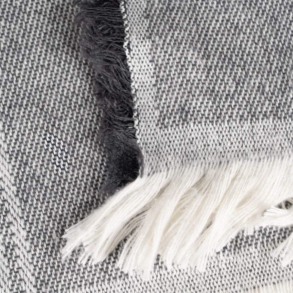 ANTHRACITE PLAID COTTON BEDSPREAD 200 X 260 CM