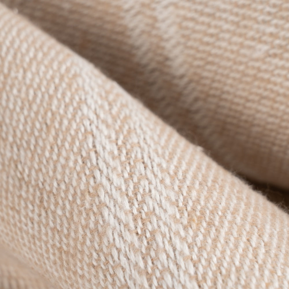 CAMEL PLAID COTTON BEDSPREAD 280 X 260 CM
