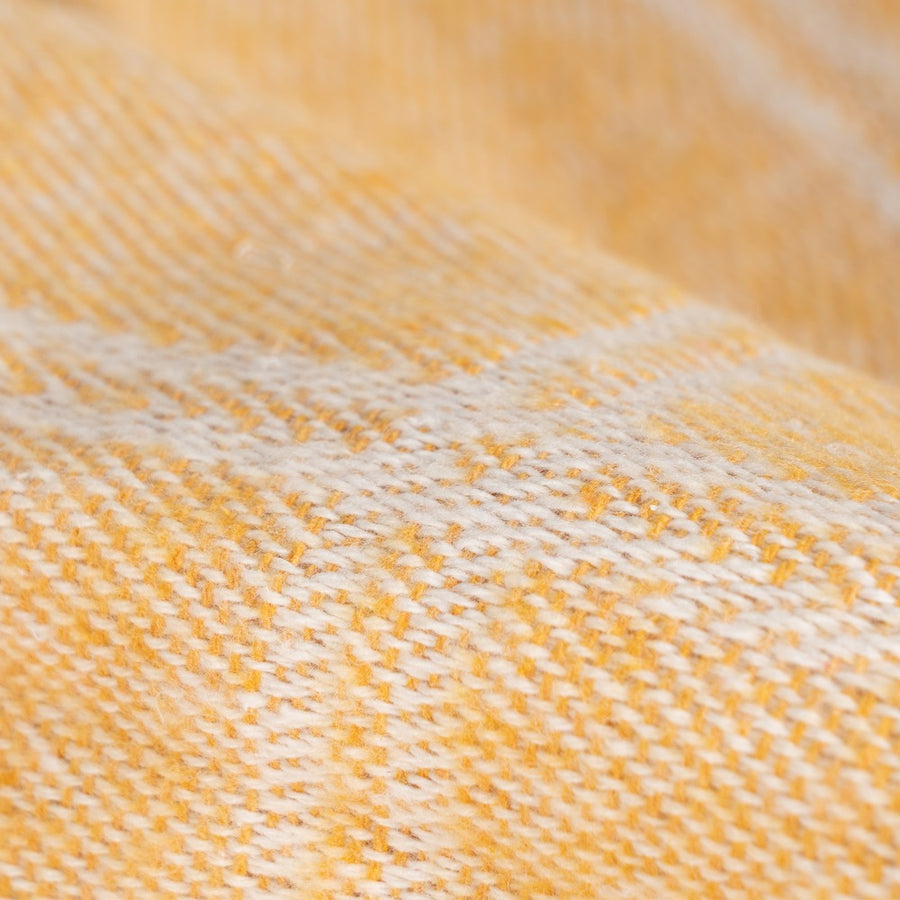 MUSTARD PLAID COTTON BEDSPREAD 200 X 260 CM