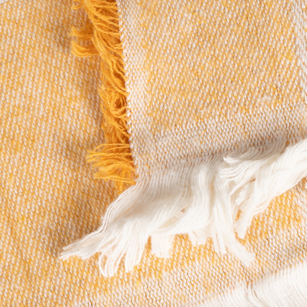 MUSTARD CHECKED COTTON BEDSPREAD 250 X 260 CM