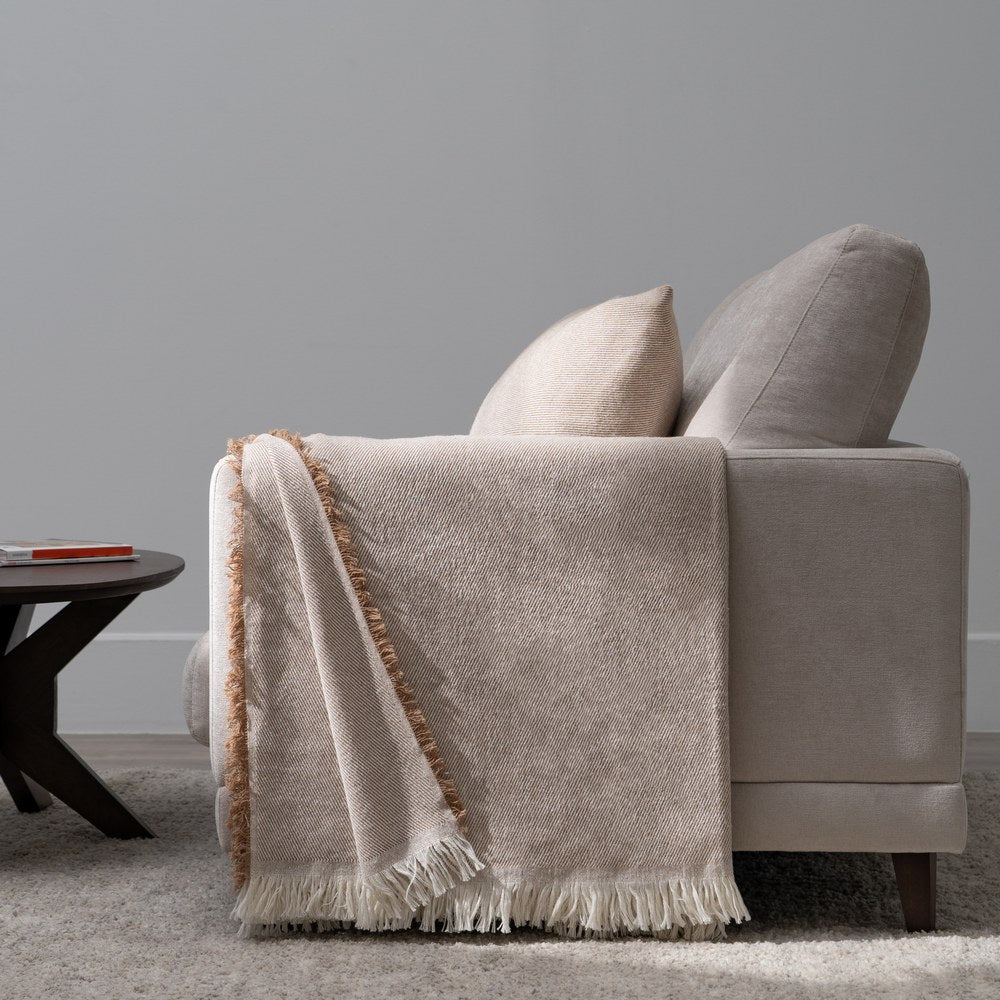 CAMEL COTTON BEDSPREAD TEXTILE/HOME 250 X 260 CM