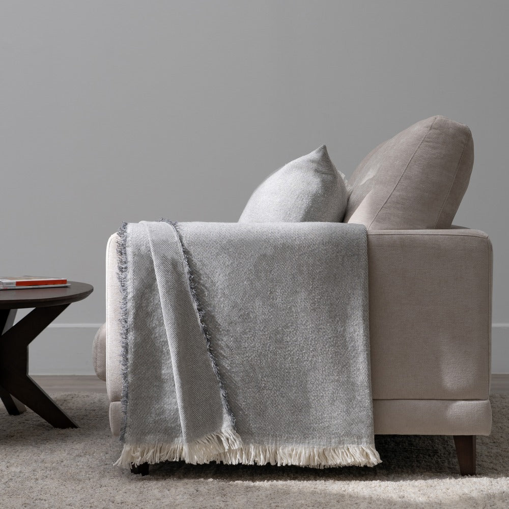 PEARL GRAY COTTON BEDSPREAD TEXTILE/HOME 250 X 260 CM