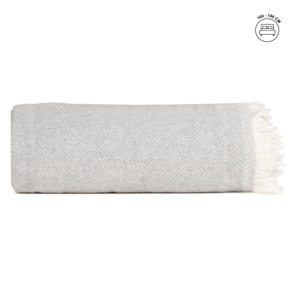 PEARL GRAY COTTON BEDSPREAD TEXTILES/HOME 280 X 260 CM