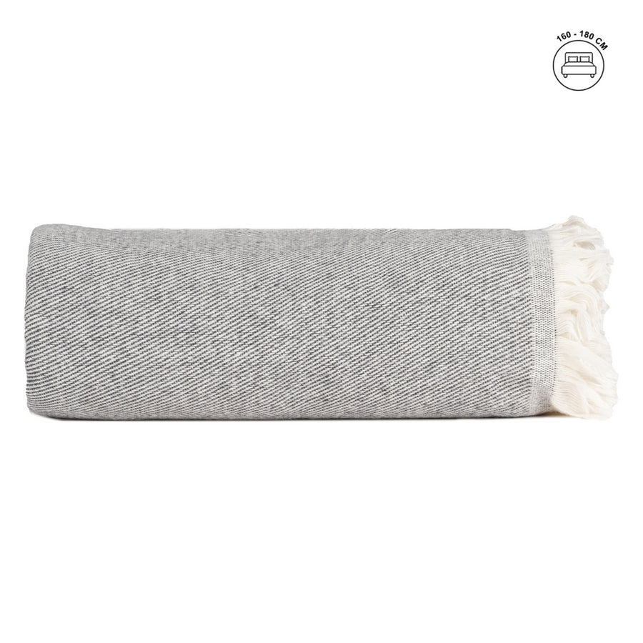 ANTHRACITE COTTON QUILT TEXTILE/HOME 280 X 260 CM