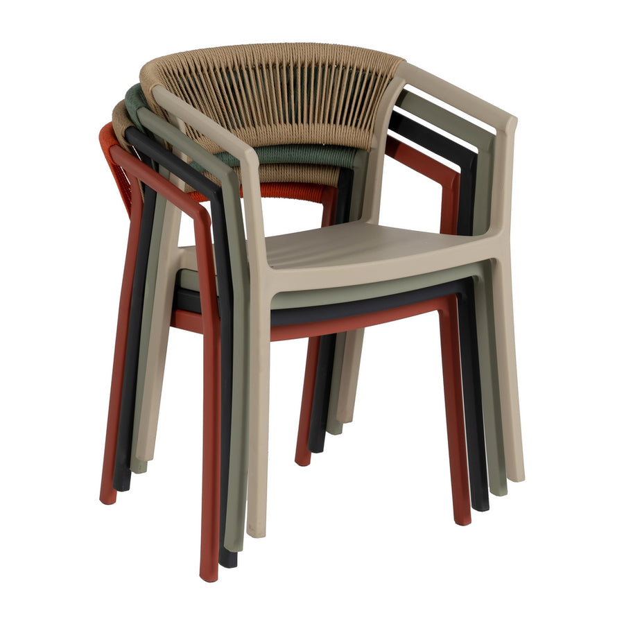SILLA APILABLE VERDE POLIPROPILENO 56 X 52 X 76 CM