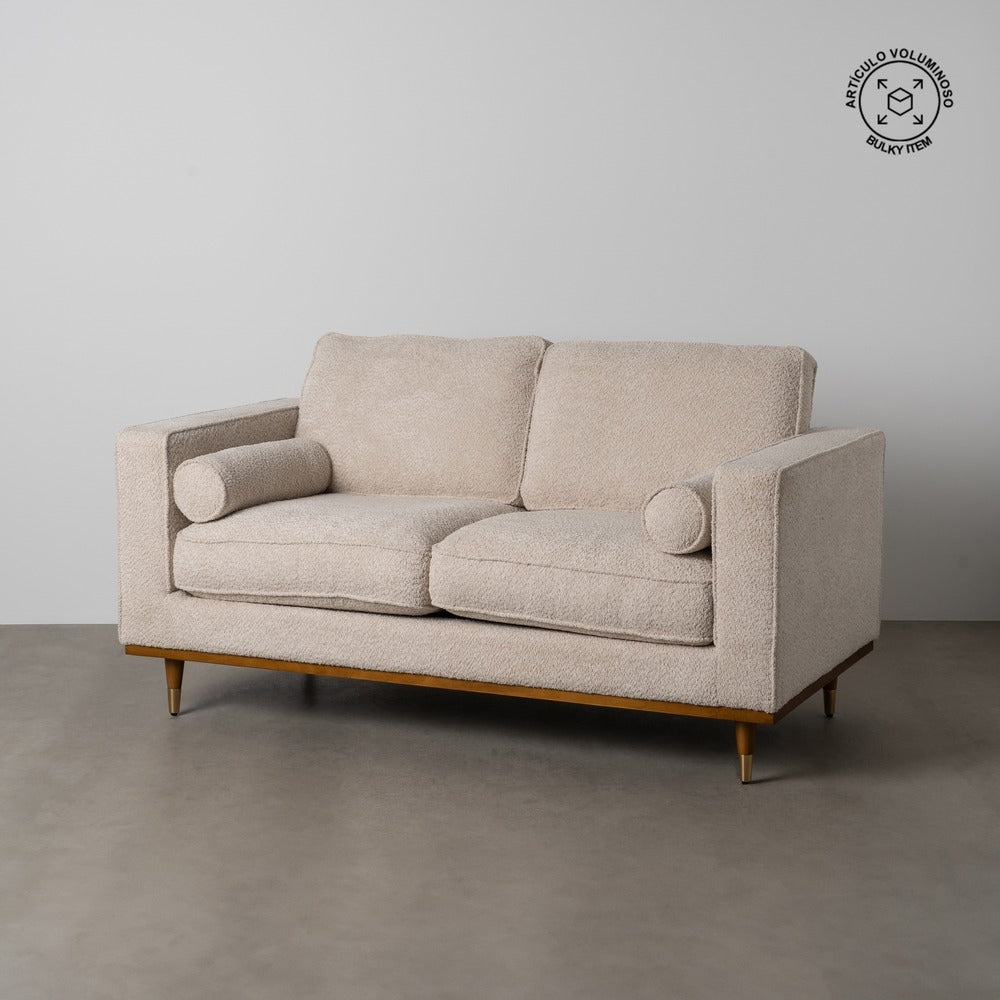SOF� 2 PLAZAS BEIGE TEJIDO-MADERA 172 X 91 X 84 CM
