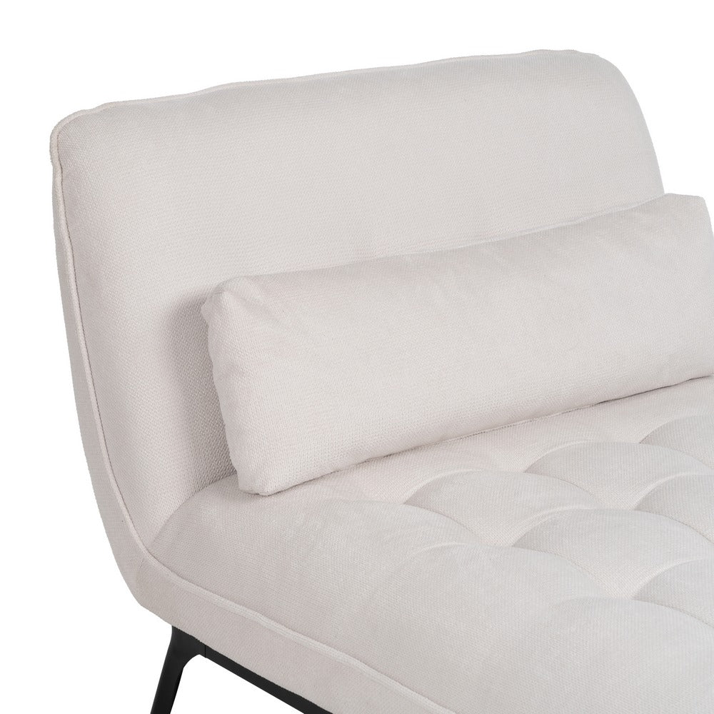 CHAISE-LOUNGER CREMA TEJIDO-METAL 168 X 90 X 82 CM