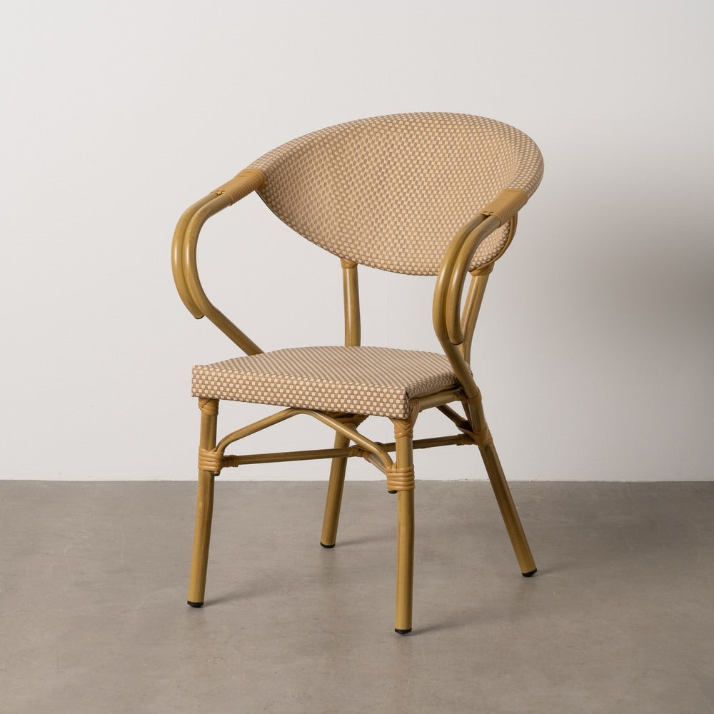SILLA BEIGE ALUMINIO-TEXTILENO EXTERIOR 57 X 58,50 X 82 CM