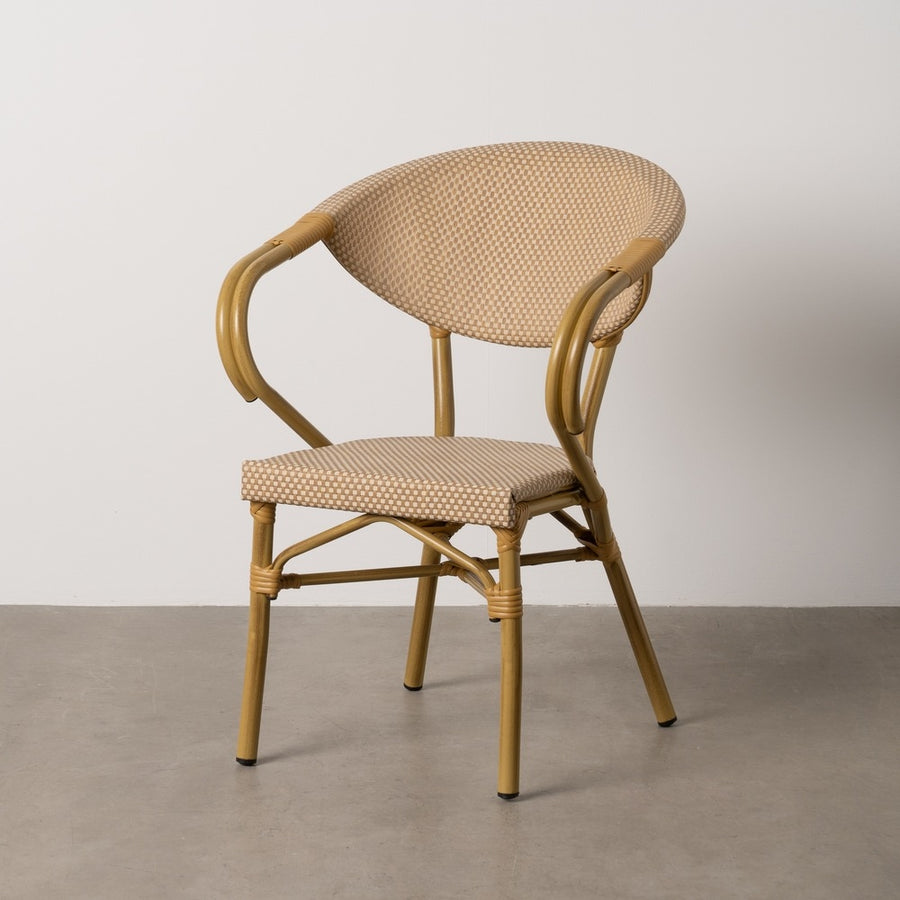 SILLA BEIGE ALUMINIO-TEXTILENO EXTERIOR 57 X 58,50 X 82 CM