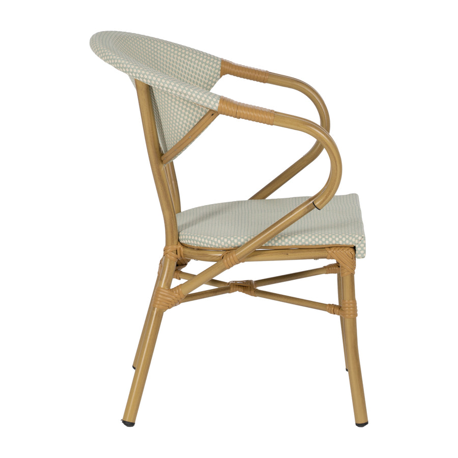 AQUAMARINE ALUMINUM-TEXTILENE CHAIR 57 X 58.50 X 82 CM