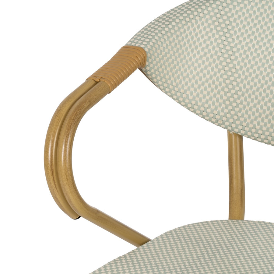 AQUAMARINE ALUMINUM-TEXTILENE CHAIR 57 X 58.50 X 82 CM