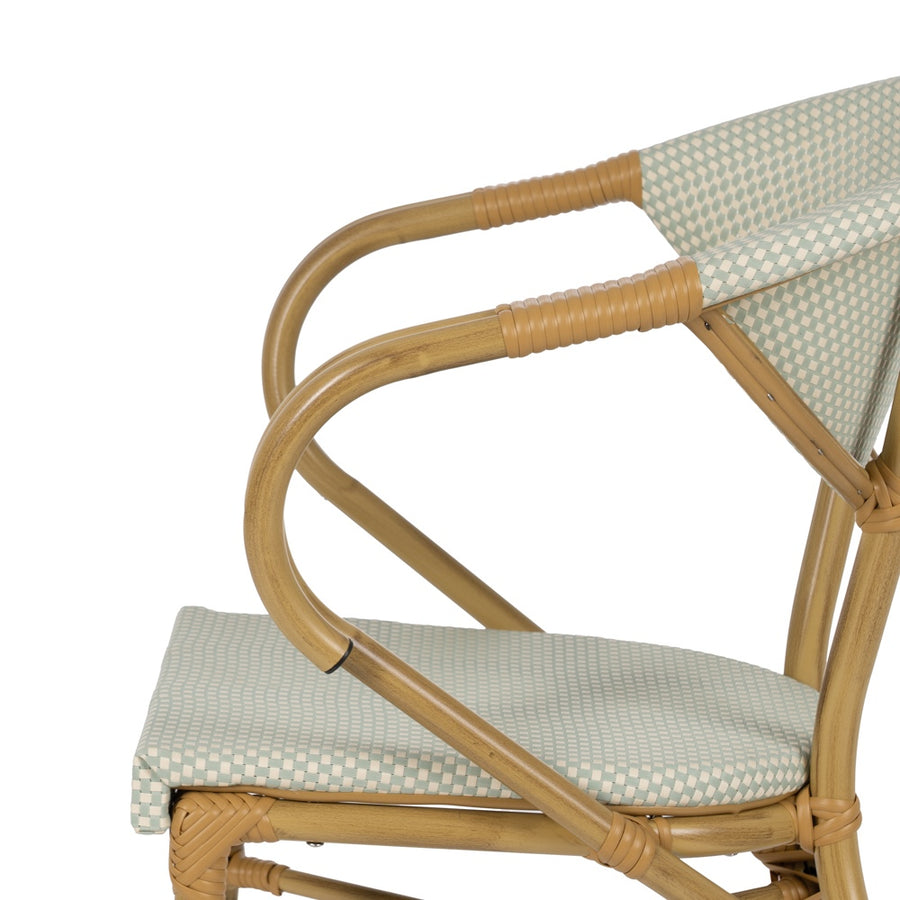 AQUAMARINE ALUMINUM-TEXTILENE CHAIR 57 X 58.50 X 82 CM