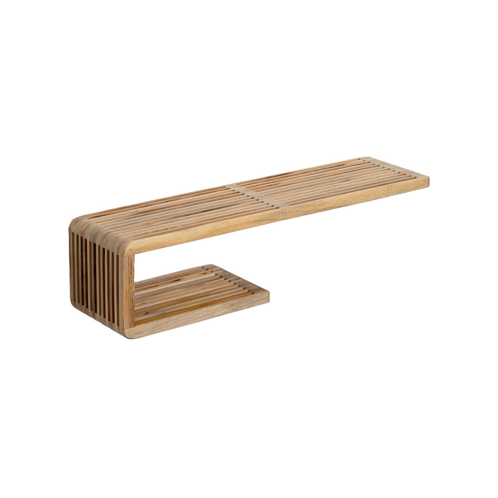 ESTANTE NATURAL MADERA DE TECA SALÓN 80 X 21 X 20 CM