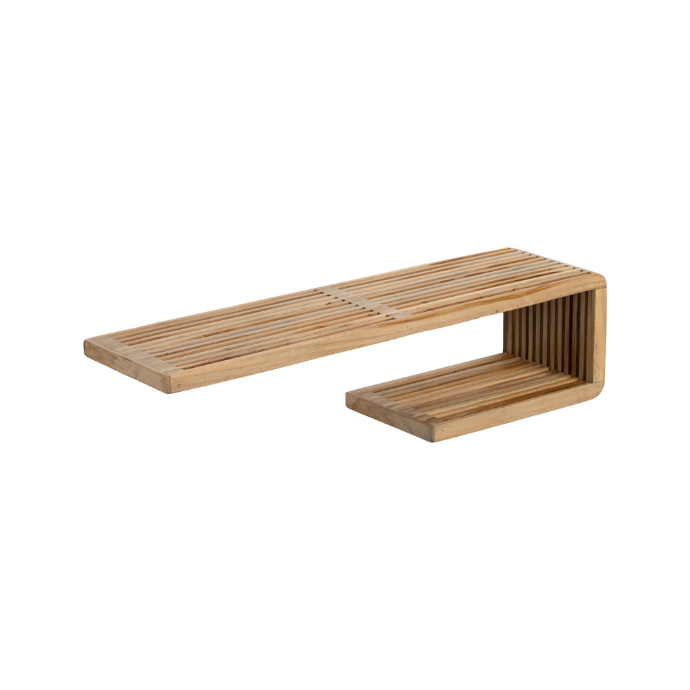 ESTANTE NATURAL MADERA DE TECA SALÓN 80 X 21 X 20 CM