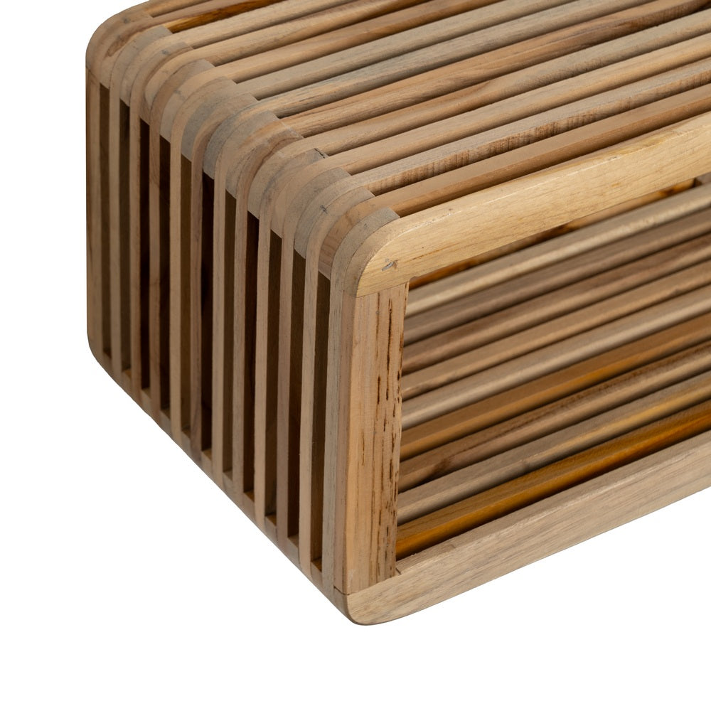 ESTANTE NATURAL MADERA DE TECA SALÓN 80 X 21 X 20 CM