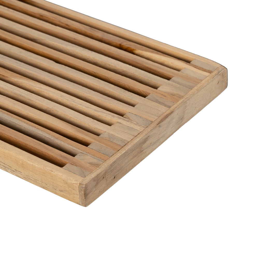 ESTANTE NATURAL MADERA DE TECA SALÓN 80 X 21 X 20 CM