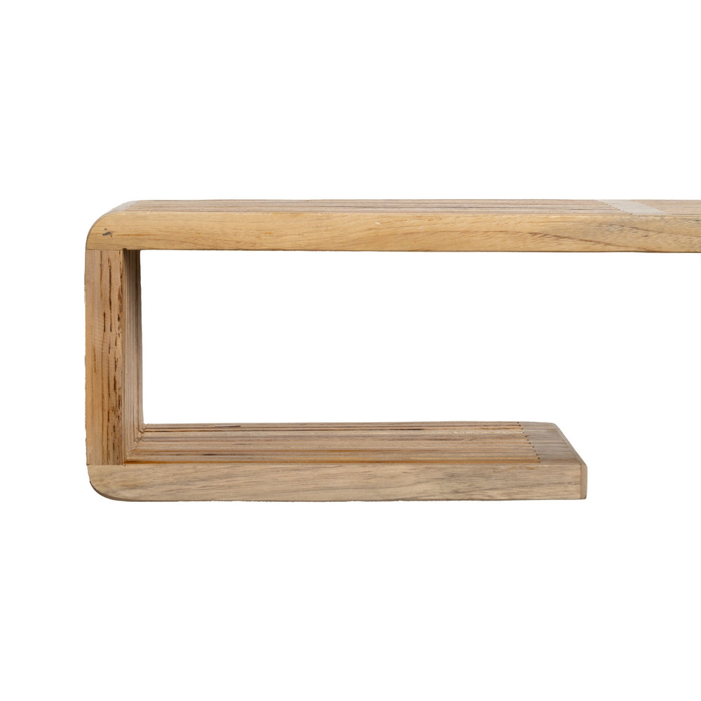 ESTANTE NATURAL MADERA DE TECA SALÓN 80 X 21 X 20 CM
