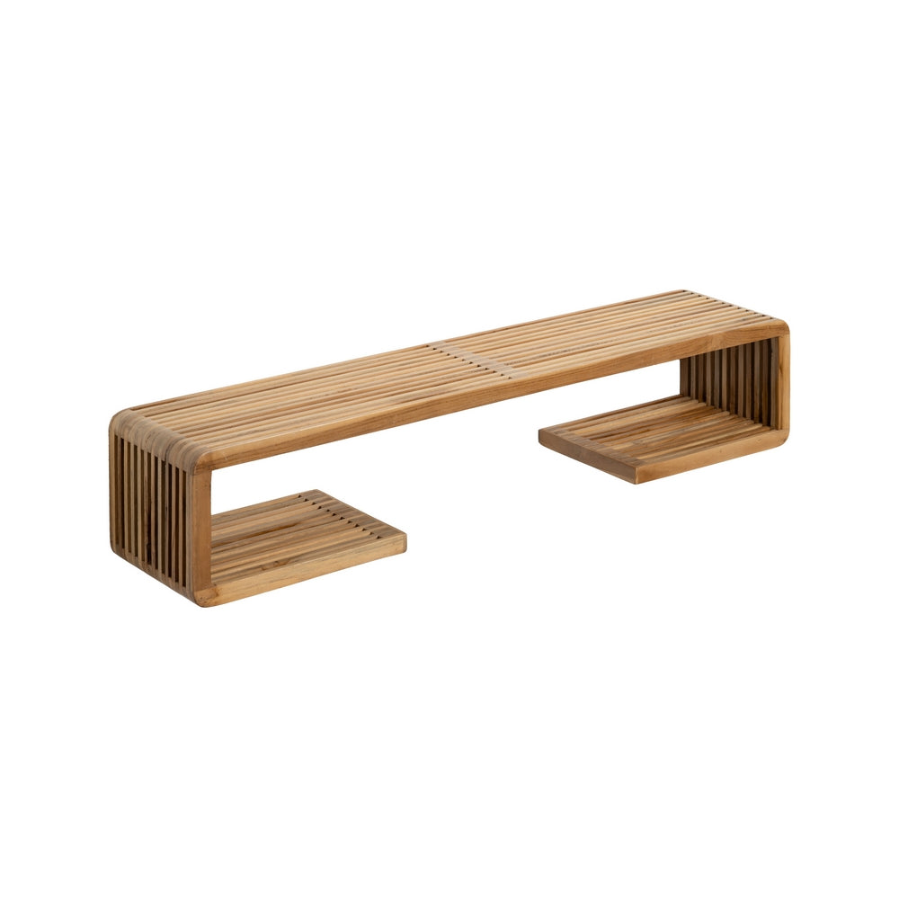 ESTANTE NATURAL MADERA DE TECA SALÓN 100 X 21 X 20 CM