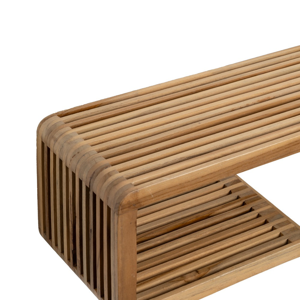 ESTANTE NATURAL MADERA DE TECA SALÓN 100 X 21 X 20 CM