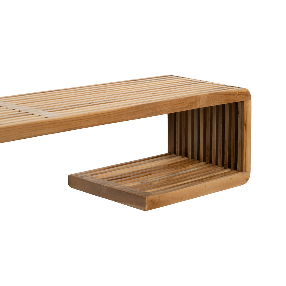 ESTANTE NATURAL MADERA DE TECA SALÓN 100 X 21 X 20 CM