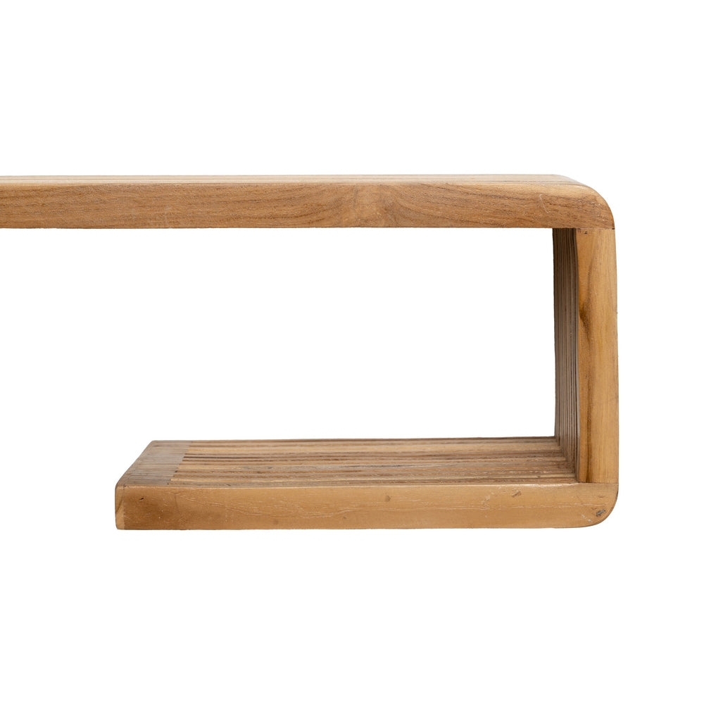 ESTANTE NATURAL MADERA DE TECA SALÓN 100 X 21 X 20 CM