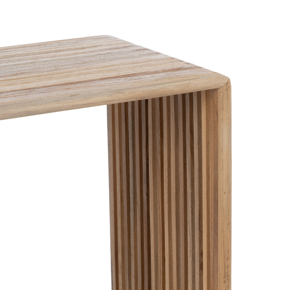 SET OF 2 NATURAL TEAK WOOD PEDESTALS LIVING ROOM 33 X 27 X 86 CM