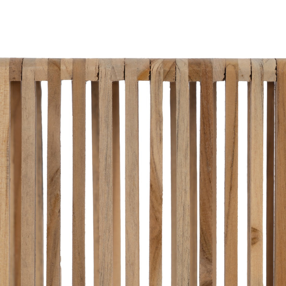 SET OF 2 NATURAL TEAK WOOD PEDESTALS LIVING ROOM 33 X 27 X 86 CM