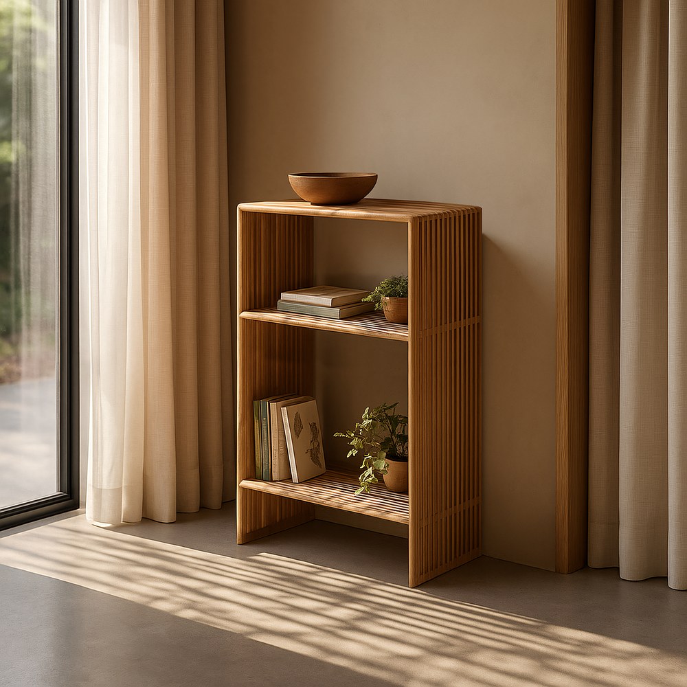 MUEBLE AUXILIAR NATURAL MADERA DE TECA 55 X 30 X 86 CM