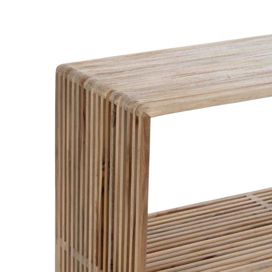 CONSOLA NATURAL MADERA DE TECA ENTRADA 85 X 30 X 85 CM
