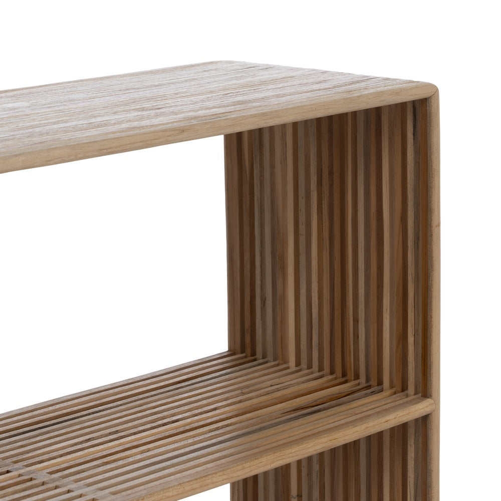 CONSOLA NATURAL MADERA DE TECA ENTRADA 85 X 30 X 85 CM
