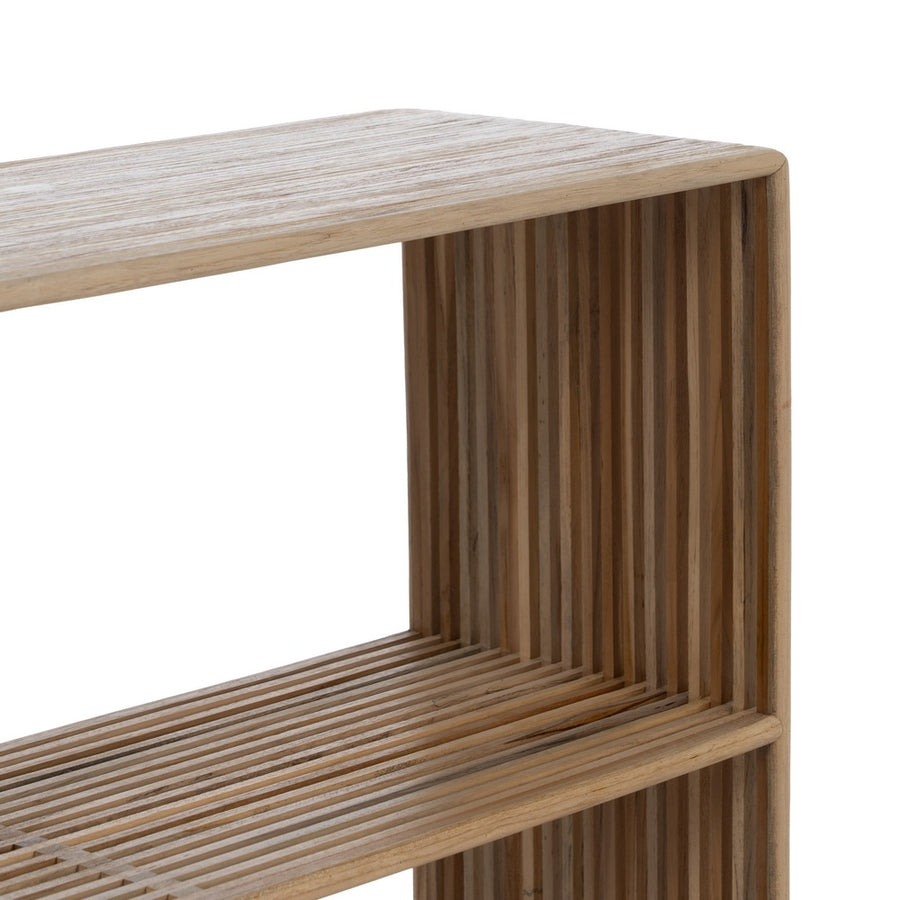 CONSOLA NATURAL MADERA DE TECA ENTRADA 85 X 30 X 85 CM