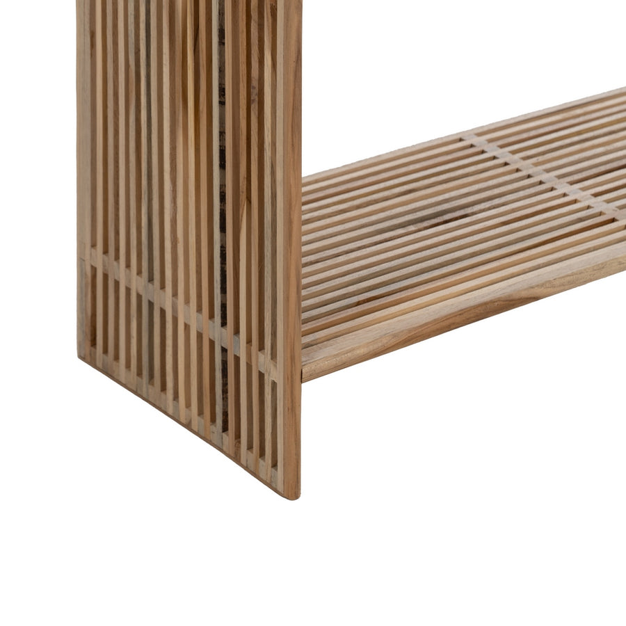 CONSOLA NATURAL MADERA DE TECA ENTRADA 85 X 30 X 85 CM