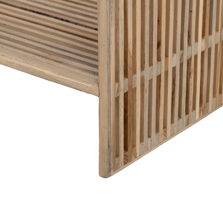 CONSOLA NATURAL MADERA DE TECA ENTRADA 85 X 30 X 85 CM