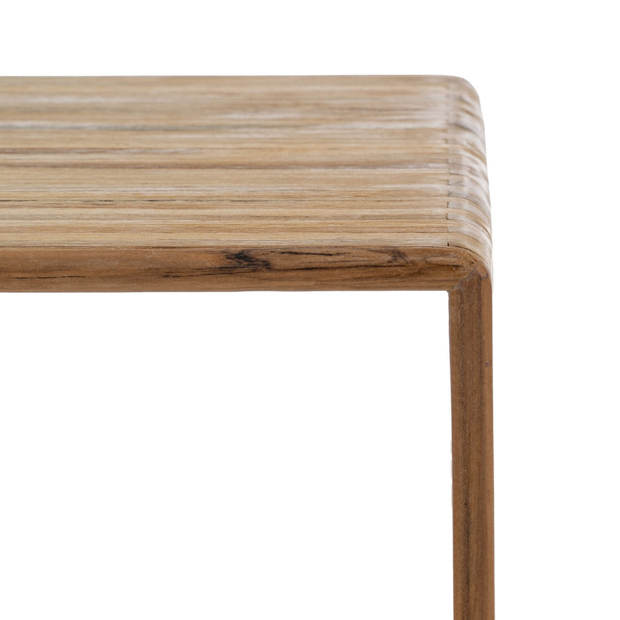 S/3 TEAK WOOD NATURAL SIDE TABLE 65 X 30 X 66 CM