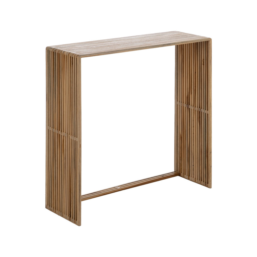 S/2 TEAK WOOD CONSOLE NATURAL 85 X 30 X 86 CM