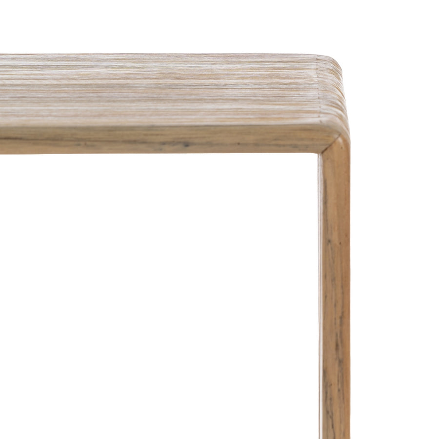 S/2 TEAK WOOD CONSOLE NATURAL 85 X 30 X 86 CM