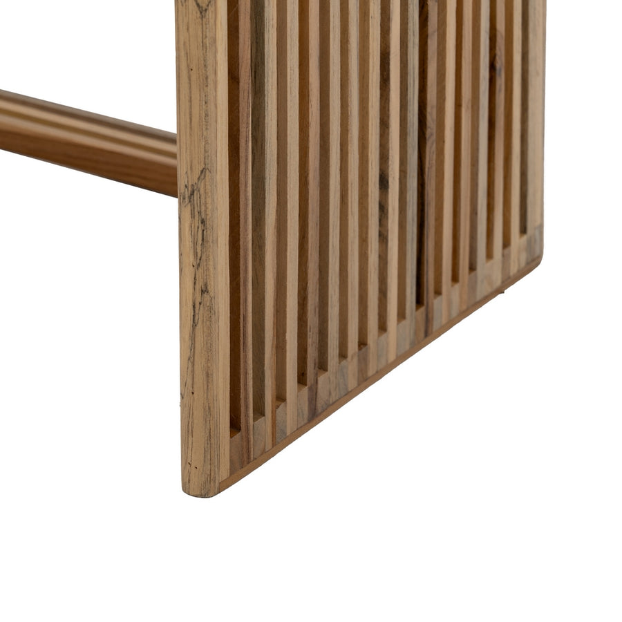 S/2 TEAK WOOD CONSOLE NATURAL 85 X 30 X 86 CM