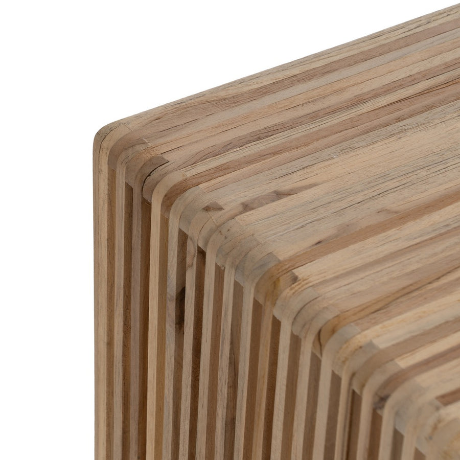 S/3 MESA AUXILIAR NATURAL MADERA DE TECA 41 X 34 X 50 CM