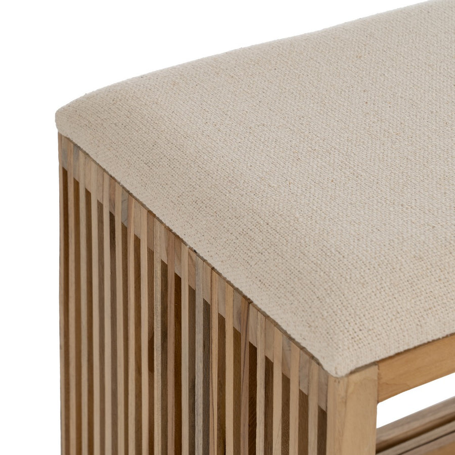 S/2 BANQUETA NATURAL MADERA DE TECA 50 X 34 X 60 CM