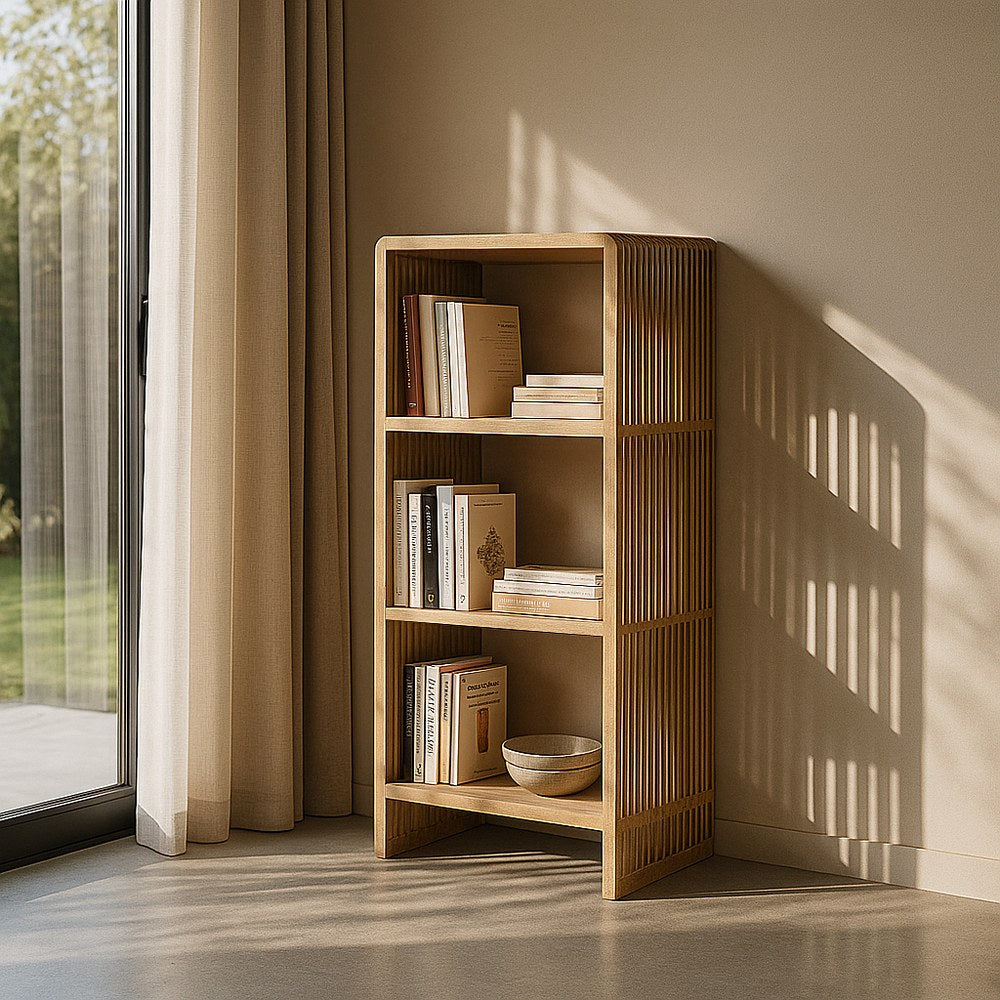 ESTANTERÍA NATURAL MADERA DE TECA SALÓN 54 X 35 X 116 CM