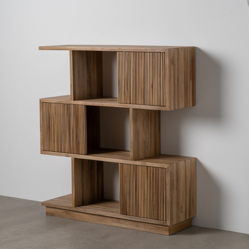 MUEBLE AUXILIAR NATURAL MADERA DE TECA 116 X 35 X 129 CM