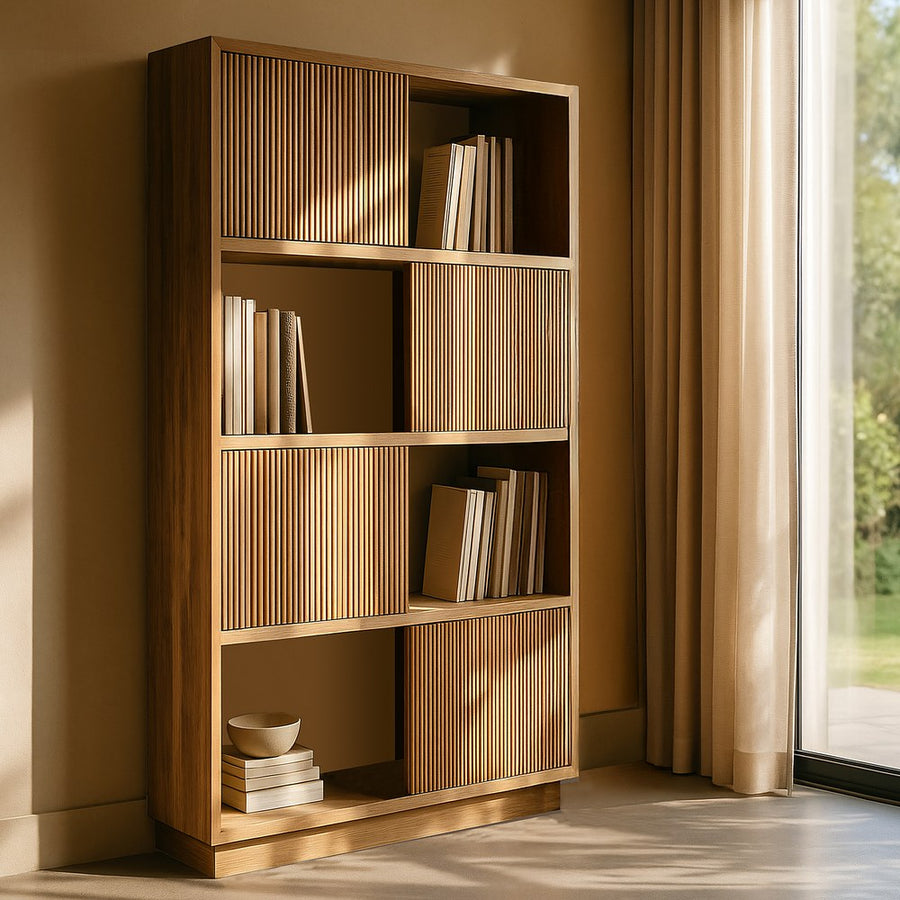 MUEBLE AUXILIAR NATURAL MADERA DE TECA 100 X 35 X 168 CM